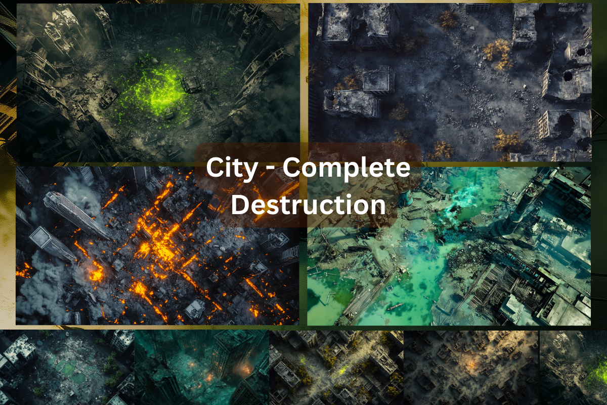 1000+ Post-Apocalyptic RPG Battle Maps | Urban Ruins, Bunkers, Wastelands + Vehicles, Portraits & Assets | Digital Download for TTRPG & VTT