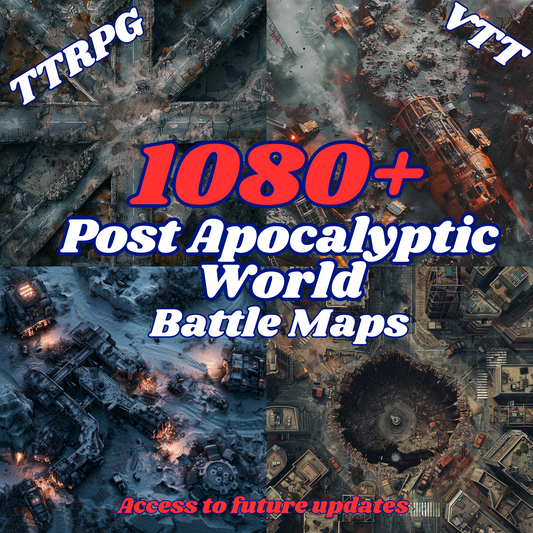 Post-Apocalyptic World Battlemap Bundle – 1080+ Gridless RPG Maps for Virtual Tabletops, DnD, Fallout, TTRPG Campaigns & Encounters | Digital Download + Free Updates