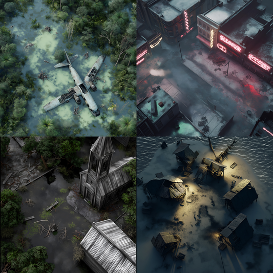 Post-Apocalyptic World Battlemap Bundle – 1080+ Gridless RPG Maps for Virtual Tabletops, DnD, Fallout, TTRPG Campaigns & Encounters | Digital Download + Free Updates