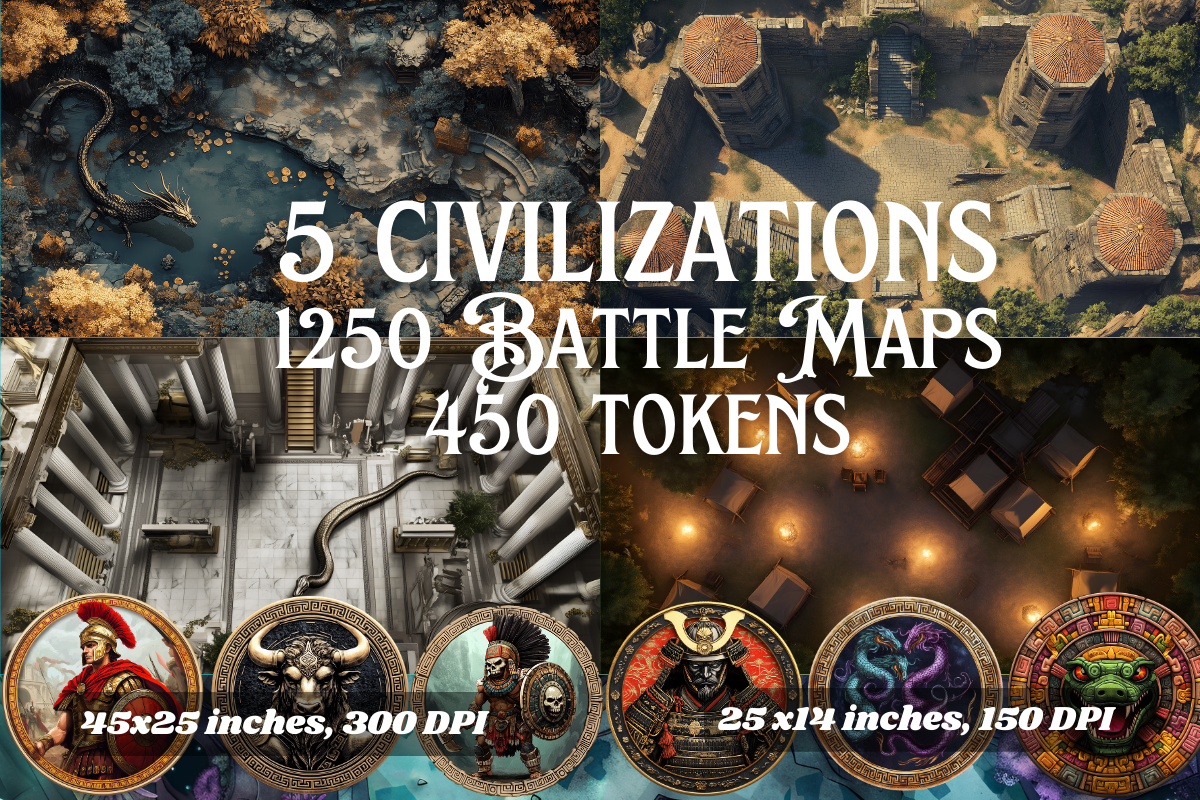 Ultimate Digital RPG Maps Bundle – All Maps from the Store ,Commercial Use, Digital Battle Maps