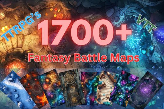 1700+ Fantasy RPG Battle Maps | Digital TTRPG & VTT Maps Bundle | Printable