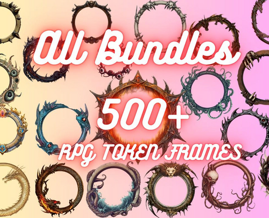 500+ Token Border Frames Bundle for DnD | Foundry VTT, Roll20, TTRPG | Printable Token Frames + Free Future Updates