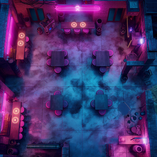 Cyberpunk Battlemap Mega Bundle – 1600+ Griddless Maps & 750 Backgrounds for TTRPGs, DnD, VTT | Future Updates Included
